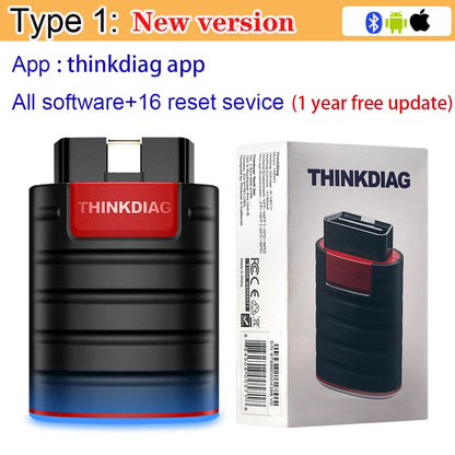 Thinkdiag OBD2 автомобилен диагностичен скенер – пълна системна диагностика, 16 ресет функции, 1 година безплатни ъпдейти