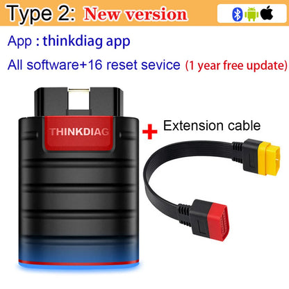 Thinkdiag OBD2 автомобилен диагностичен скенер – пълна системна диагностика, 16 ресет функции, 1 година безплатни ъпдейти