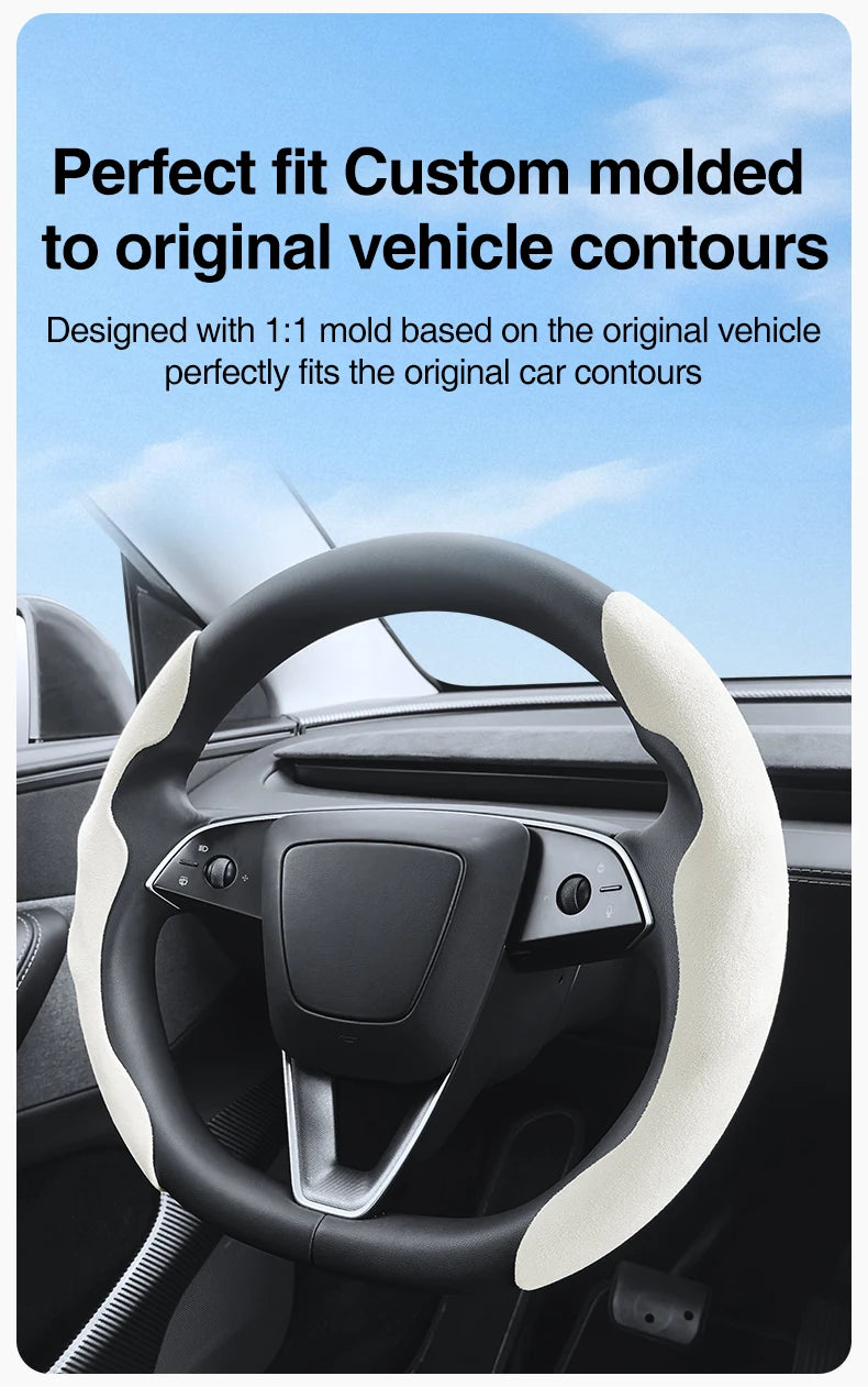 Противохлъзгащ калъф за волан Heenvn за Tesla Model Y (Juniper) и Model 3 (Highland) 2025–2026