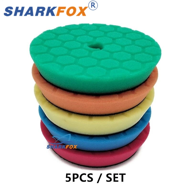Sharkfox полиращ пад от пяна 5–6 инча за полираща машина, за полиране и ваксиране на автомобил
