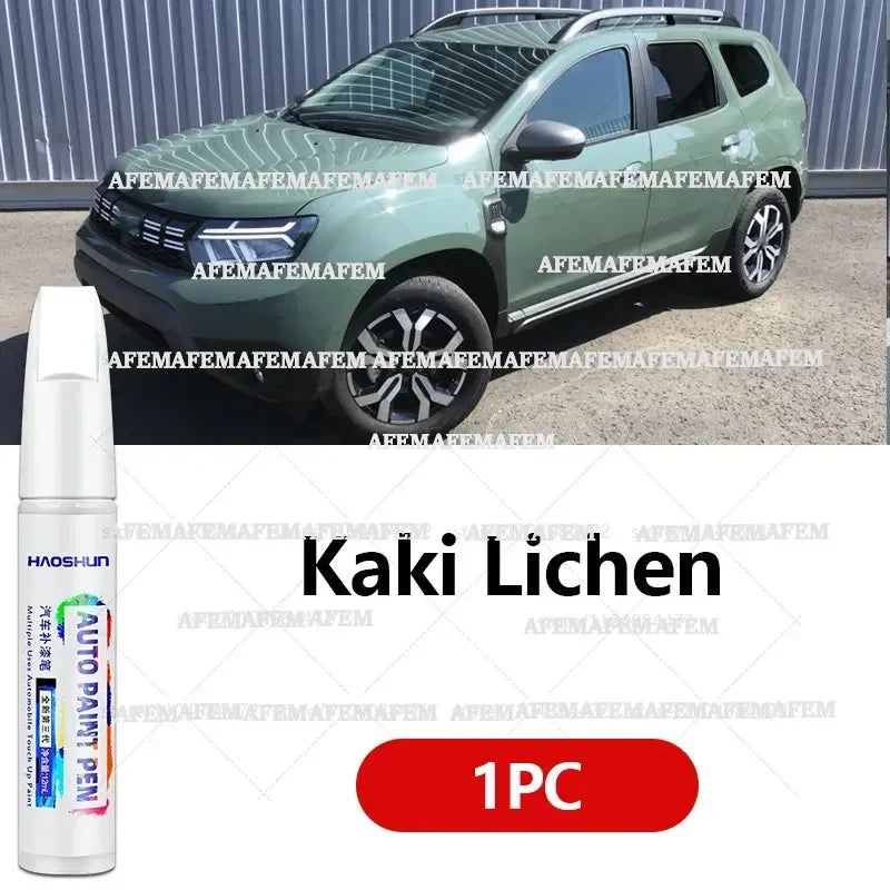 Ретуш маркер за боя и драскотини за Dacia Duster (2010–2025), цветове: черен B20, оранжев, червен, син, сребрист, бял