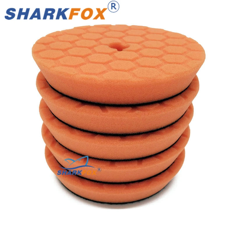 Sharkfox полиращ пад от пяна 5–6 инча за полираща машина, за полиране и ваксиране на автомобил