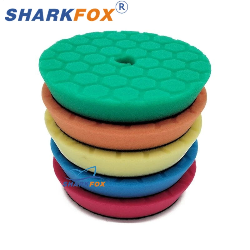 Sharkfox полиращ пад от пяна 5–6 инча за полираща машина, за полиране и ваксиране на автомобил