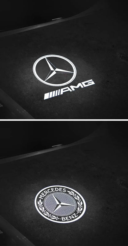 Комплект 2 бр. LED прожектори за врати с лого за Mercedes-Benz (GT, W223, W639, W168, W245, W215, W164, X164, W204, W219, W206, W209, W218)