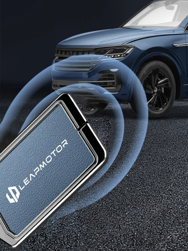 Калъф за NFC смарт ключ Leapmotor C10/C11/C16, цинкова сплав и кожа