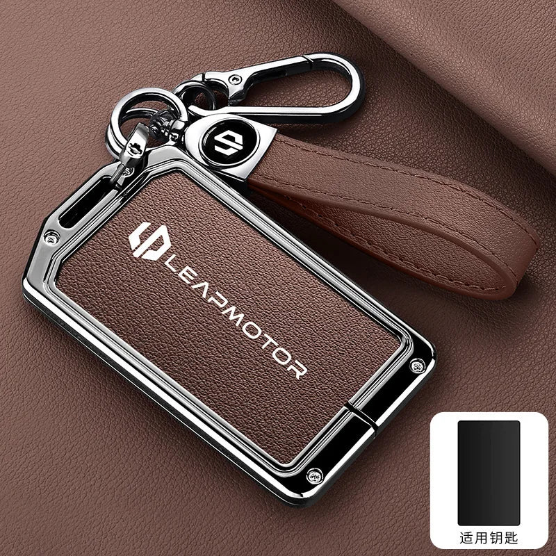 Калъф за NFC смарт ключ Leapmotor C10/C11/C16, цинкова сплав и кожа