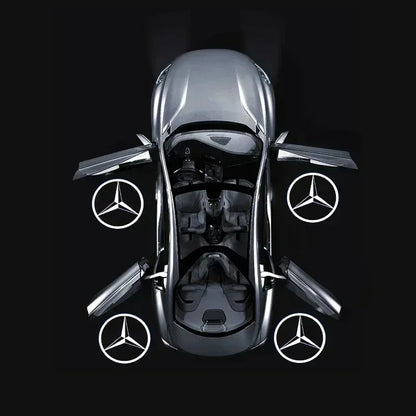Комплект 2 бр. LED прожектори за врати с лого за Mercedes-Benz (GT, W223, W639, W168, W245, W215, W164, X164, W204, W219, W206, W209, W218)