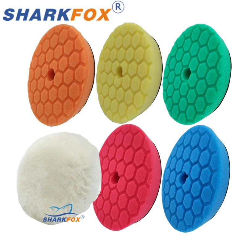 Sharkfox полиращ пад от пяна 5–6 инча за полираща машина, за полиране и ваксиране на автомобил