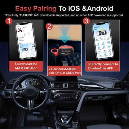 KONNWEI KW906 OBD2 Bluetooth 5.0 диагностичен адаптер ELM327 v1.5 за Android/iOS, PIC18F25K80
