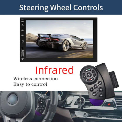 7" 1-DIN авторадио с CarPlay/Android Auto, HD сензорен екран, Bluetooth, FM, AUX, MirrorLink