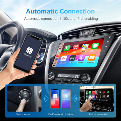 Безжичен адаптер 2-в-1 CarPlay/Android Auto Ezonetronics, съвместим с Mercedes‑Benz, VW Golf, BMW, Audi, Honda, Toyota