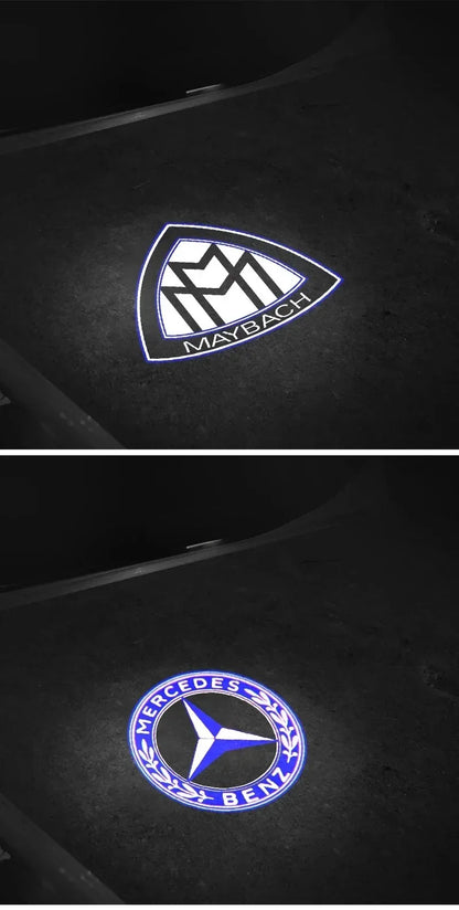 Комплект 2 бр. LED прожектори за врати с лого за Mercedes-Benz (GT, W223, W639, W168, W245, W215, W164, X164, W204, W219, W206, W209, W218)