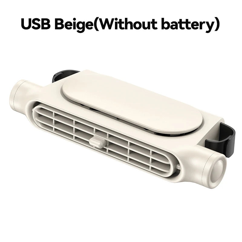 Охлаждащ вентилатор за автомобилен задглавник, 3 скорости, USB 5V/2A, батерия 3000 mAh