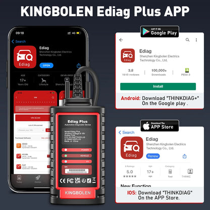 Thinkdiag2 OBD2 диагностичен скенер с двупосочен контрол, Bluetooth и CAN-FD, съвместим с iOS и Android