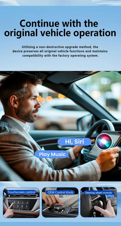 Безжичен CarPlay адаптер за автомобил с Bluetooth и огледално отразяване на екрана, 4-в-1, Plug-and-Play