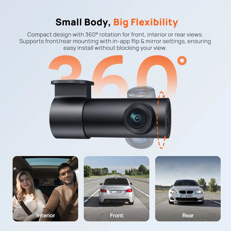 70mai M310 Plus 2K автомобилен видеорегистратор 1440p, 143° зрителен ъгъл, нощно виждане, гласово управление, 24-часов мониторинг при паркиране
