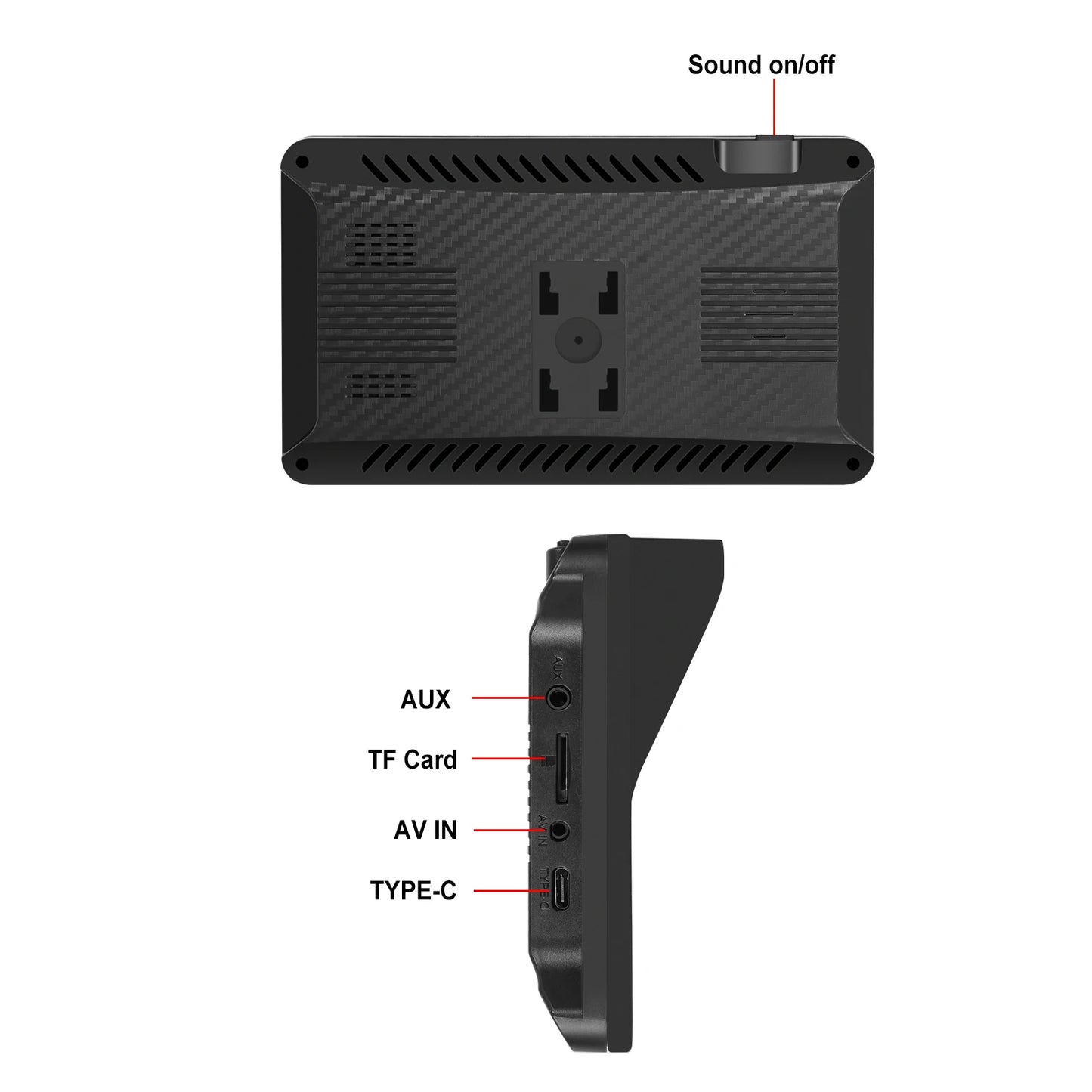 Podofo 7" преносим автомобилен дисплей с безжичен CarPlay/Android Auto, AirPlay, Bluetooth, FM трансмитер, AUX, HD 1024x600