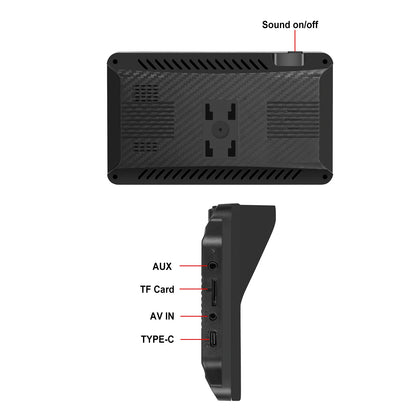 Podofo 7" преносим автомобилен дисплей с безжичен CarPlay/Android Auto, AirPlay, Bluetooth, FM трансмитер, AUX, HD 1024x600