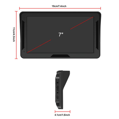 Podofo 7" преносим автомобилен дисплей с безжичен CarPlay/Android Auto, AirPlay, Bluetooth, FM трансмитер, AUX, HD 1024x600