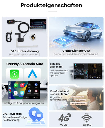 Junsun 9" Android 15 2DIN автомобилна мултимедия за Peugeot 206/206 CC/206 SW (2000–2008), IPS дисплей, GPS навигация, Bluetooth 4.0, Wireless Apple CarPlay и Android Auto