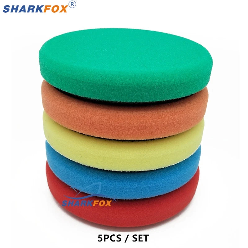Sharkfox плосък полиращ пад (гъба) 125/150 мм за полиране и ваксиране на автомобил
