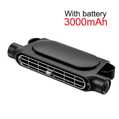 Вентилатор за подглавник на автомобилна седалка, 3000 mAh батерия, 3 скорости, независим превключвател, за предни и задни седалки