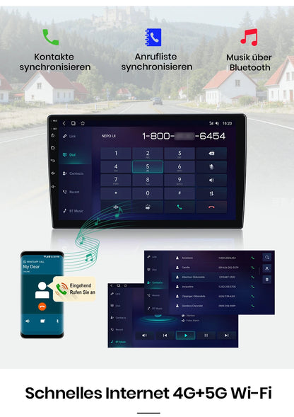 Junsun 9" Android 15 2DIN автомобилна мултимедия за Peugeot 206/206 CC/206 SW (2000–2008), IPS дисплей, GPS навигация, Bluetooth 4.0, Wireless Apple CarPlay и Android Auto