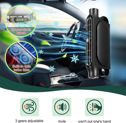 Yanace 12V USB вентилатор за автомобилна седалка, за монтаж на подглавник, силен въздушен поток, универсален за повечето автомобили