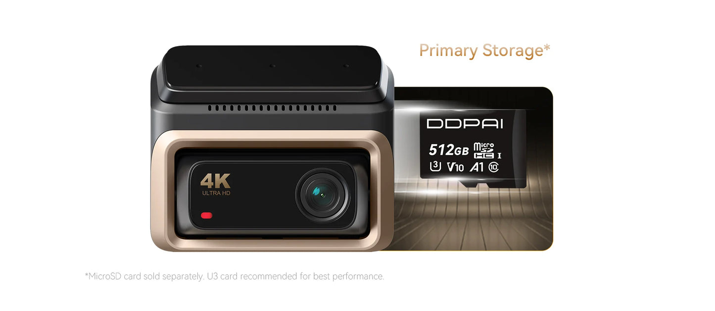 DDPAI Z60 Pro 4K двуканален автомобилен видеорегистратор (предна и вътрешна камера), HDR, сензор Sony STARVIS 2 IMX678, 5 GHz Wi‑Fi, GPS, ADAS, 4G