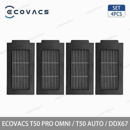 Аксесоари и консумативи за робот прахосмукачка ECOVACS T50 Pro Omni, T50 Auto, DDX67 – основна четка, странична четка, HEPA филтър, моп кърпа, торбичка за прах