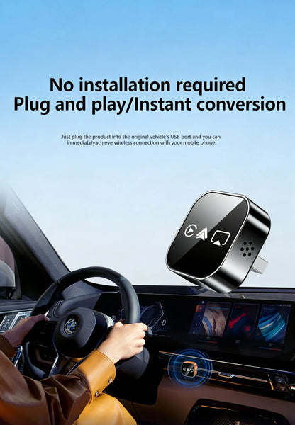 Безжичен CarPlay адаптер за автомобил с Bluetooth и огледално отразяване на екрана, 4-в-1, Plug-and-Play