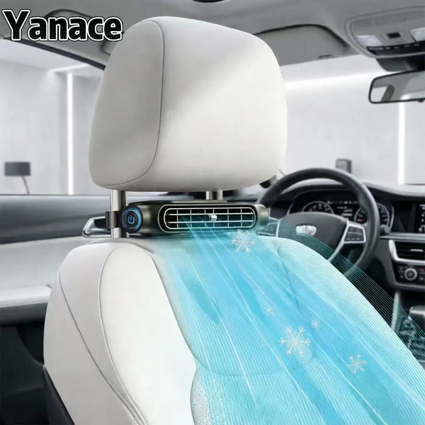 Yanace 12V USB вентилатор за автомобилна седалка, за монтаж на подглавник, силен въздушен поток, универсален за повечето автомобили