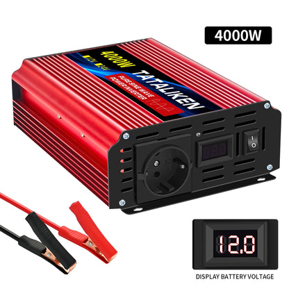 Автомобилен инвертор 12V към 220V 50Hz, чиста синусоида, EU контакт, с LED индикация