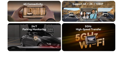 DDPAI Z60 Pro 4K двуканален автомобилен видеорегистратор (предна и вътрешна камера), HDR, сензор Sony STARVIS 2 IMX678, 5 GHz Wi‑Fi, GPS, ADAS, 4G