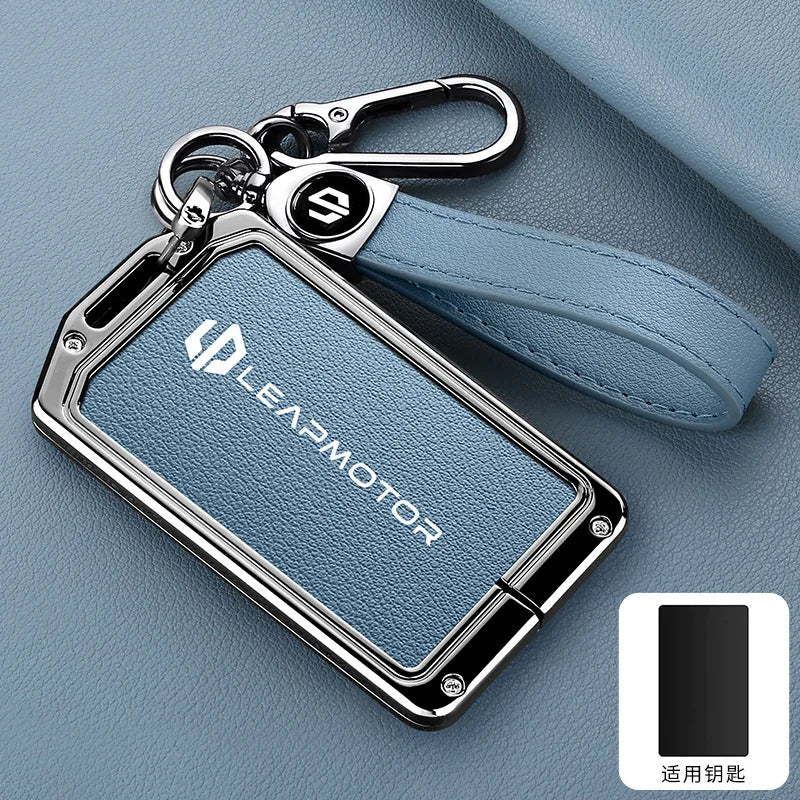 Калъф за NFC смарт ключ Leapmotor C10/C11/C16, цинкова сплав и кожа