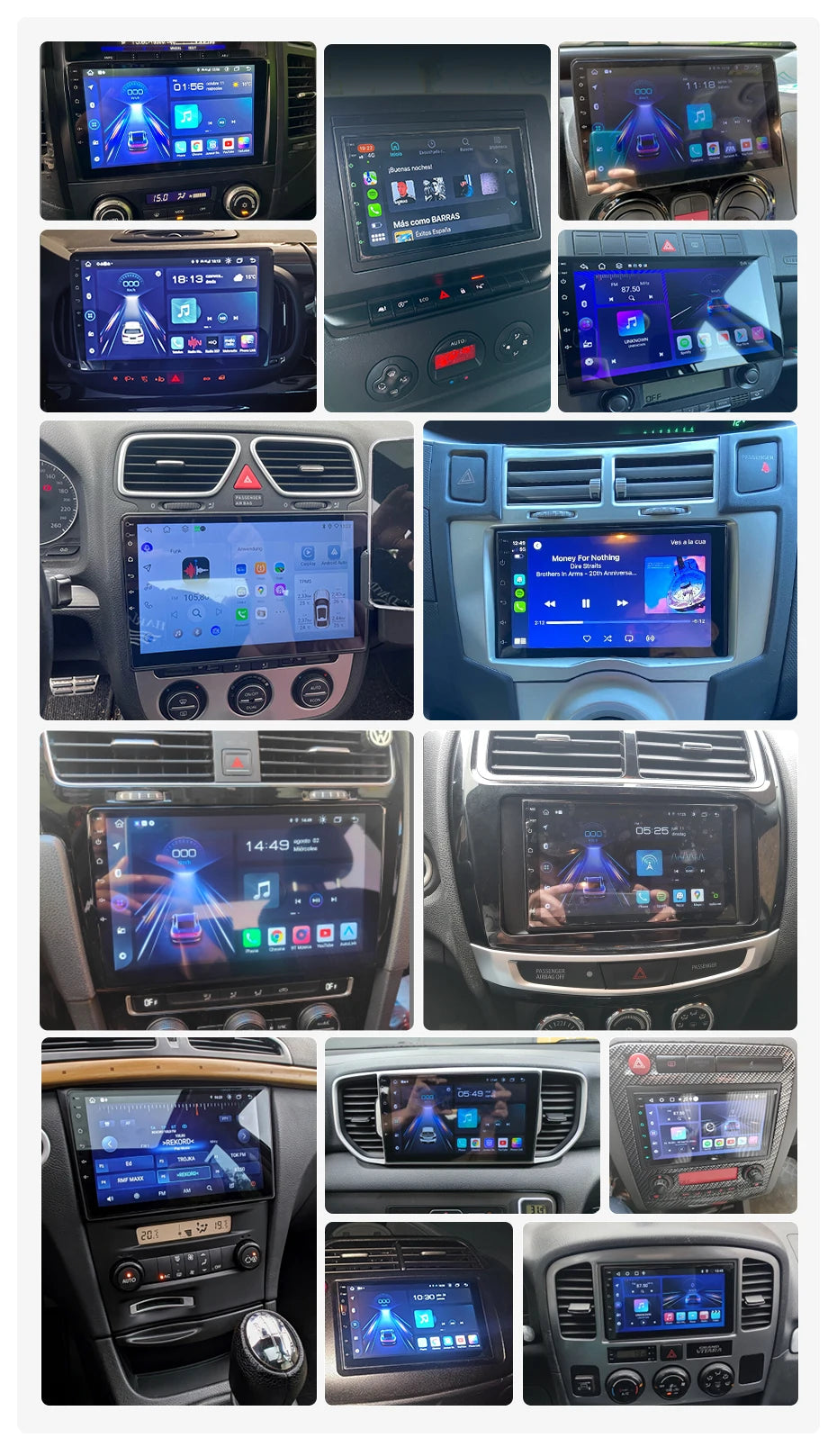 Junsun 9" Android 15 2DIN автомобилна мултимедия за Peugeot 206/206 CC/206 SW (2000–2008), IPS дисплей, GPS навигация, Bluetooth 4.0, Wireless Apple CarPlay и Android Auto