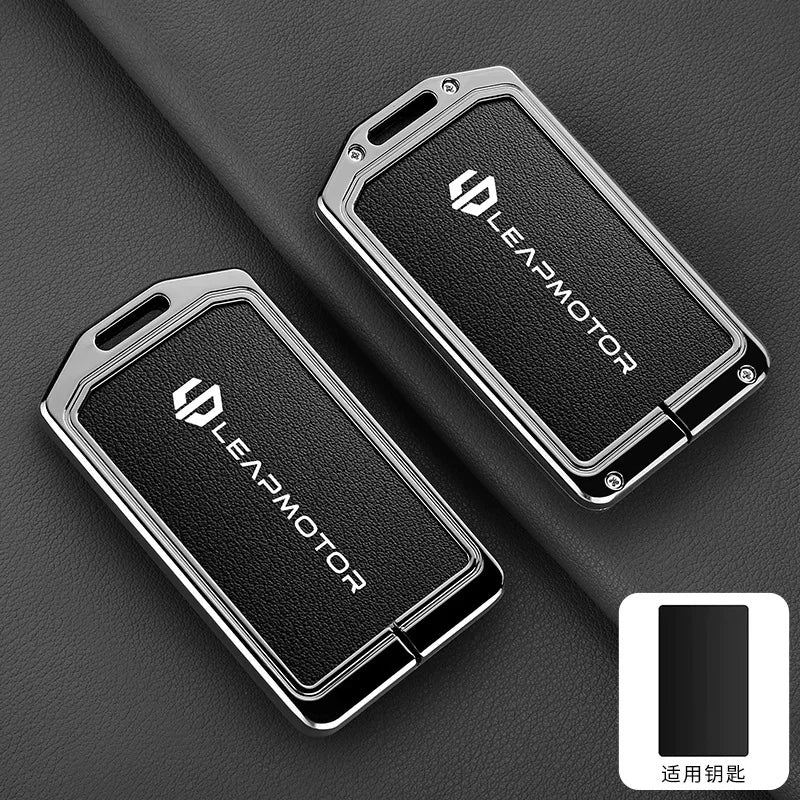 Калъф за NFC смарт ключ Leapmotor C10/C11/C16, цинкова сплав и кожа