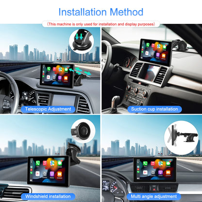 Podofo 7" преносим автомобилен дисплей с безжичен CarPlay/Android Auto, AirPlay, Bluetooth, FM трансмитер, AUX, HD 1024x600