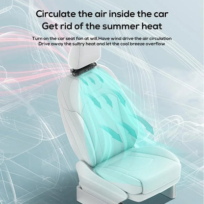 Yanace 12V USB вентилатор за автомобилна седалка, за монтаж на подглавник, силен въздушен поток, универсален за повечето автомобили