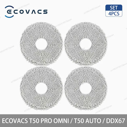 Аксесоари и консумативи за робот прахосмукачка ECOVACS T50 Pro Omni, T50 Auto, DDX67 – основна четка, странична четка, HEPA филтър, моп кърпа, торбичка за прах