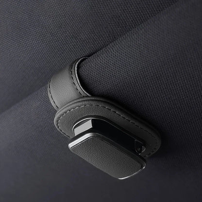 Автомобилна щипка за сенник за очила и смартфон, PU кожа