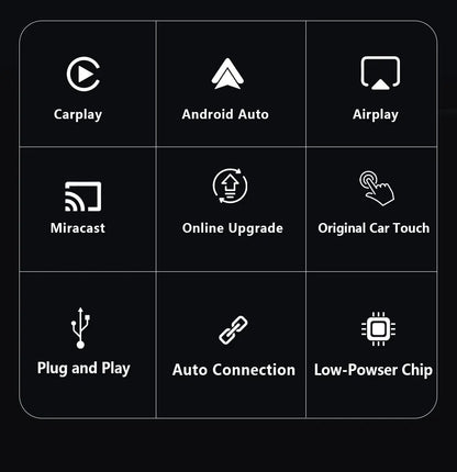 Безжичен CarPlay адаптер за автомобил с Bluetooth и огледално отразяване на екрана, 4-в-1, Plug-and-Play