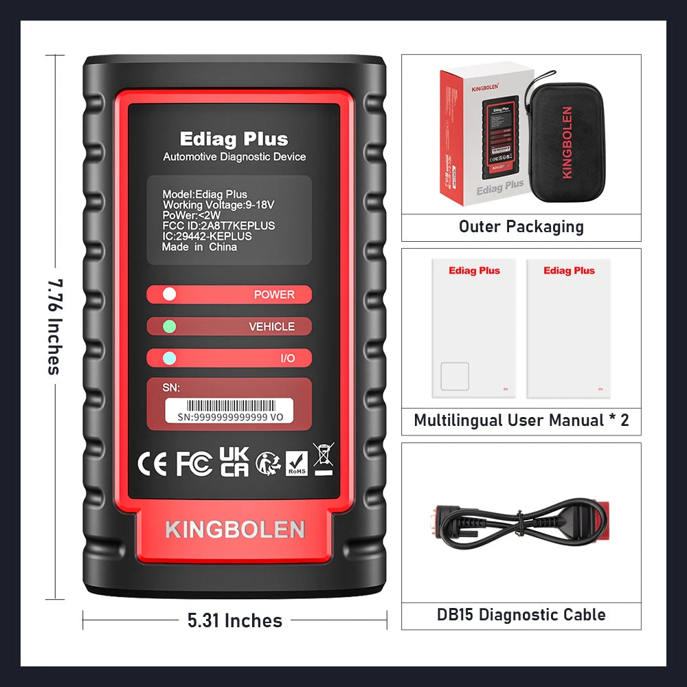 Thinkdiag2 OBD2 диагностичен скенер с двупосочен контрол, Bluetooth и CAN-FD, съвместим с iOS и Android