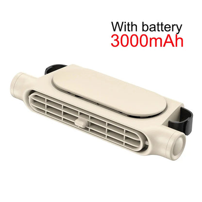 Вентилатор за подглавник на автомобилна седалка, 3000 mAh батерия, 3 скорости, независим превключвател, за предни и задни седалки