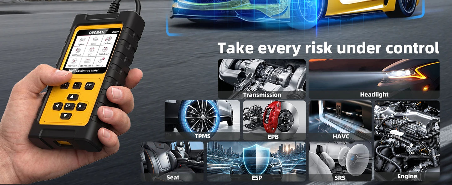 OBD2 скенер за Mercedes-Benz, пълна системна диагностика, ресет на масло, ETC, EPB, ABS, SAS и акумулатор