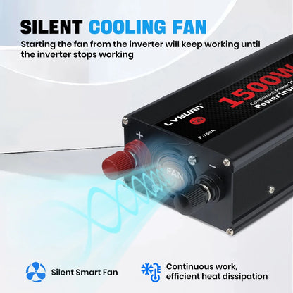 Автомобилен DC-AC инвертор 12V към 220V, 50 Hz, модифицирана синусоида, USB изход, 500–2600 W
