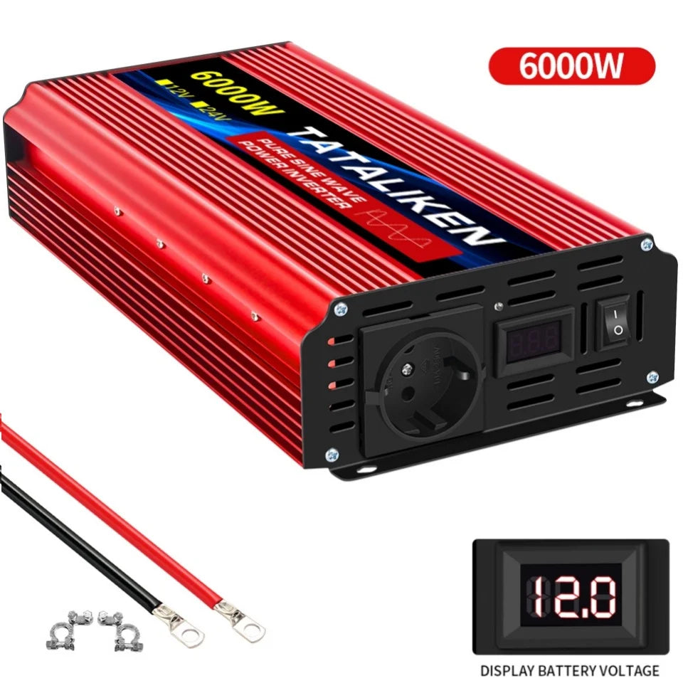 Автомобилен инвертор 12V към 220V 50Hz, чиста синусоида, EU контакт, с LED индикация