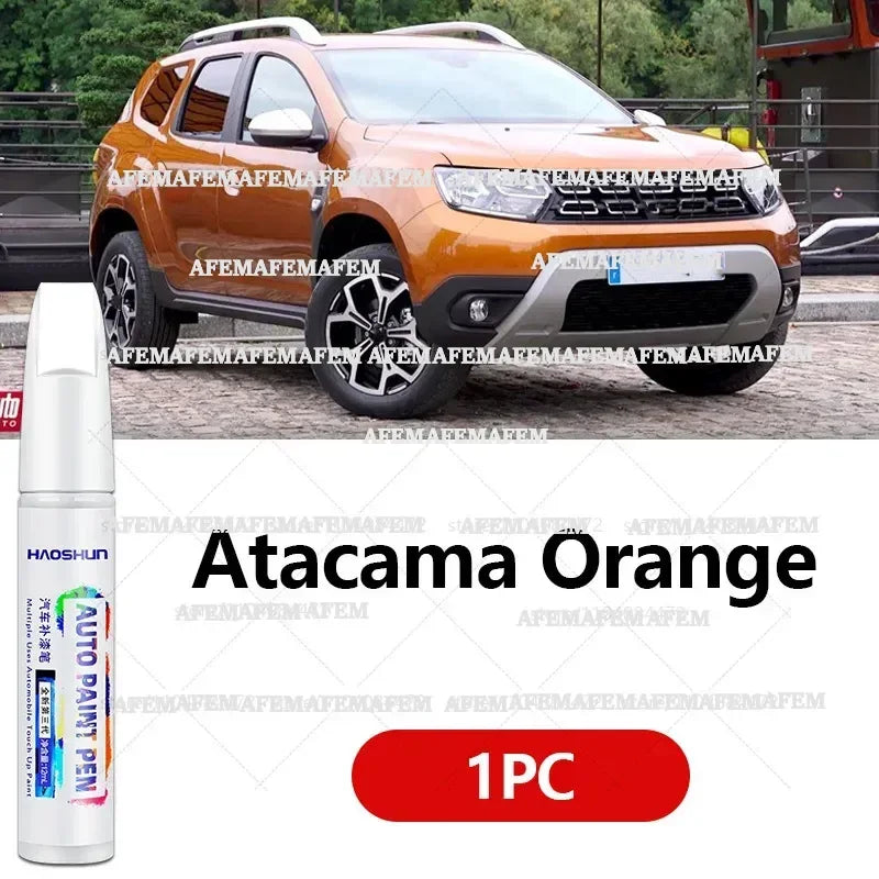 Ретуш маркер за боя и драскотини за Dacia Duster (2010–2025), цветове: черен B20, оранжев, червен, син, сребрист, бял