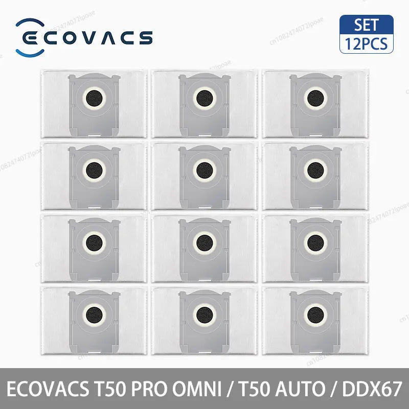 Аксесоари и консумативи за робот прахосмукачка ECOVACS T50 Pro Omni, T50 Auto, DDX67 – основна четка, странична четка, HEPA филтър, моп кърпа, торбичка за прах