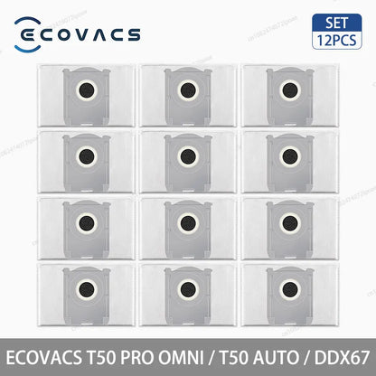 Аксесоари и консумативи за робот прахосмукачка ECOVACS T50 Pro Omni, T50 Auto, DDX67 – основна четка, странична четка, HEPA филтър, моп кърпа, торбичка за прах
